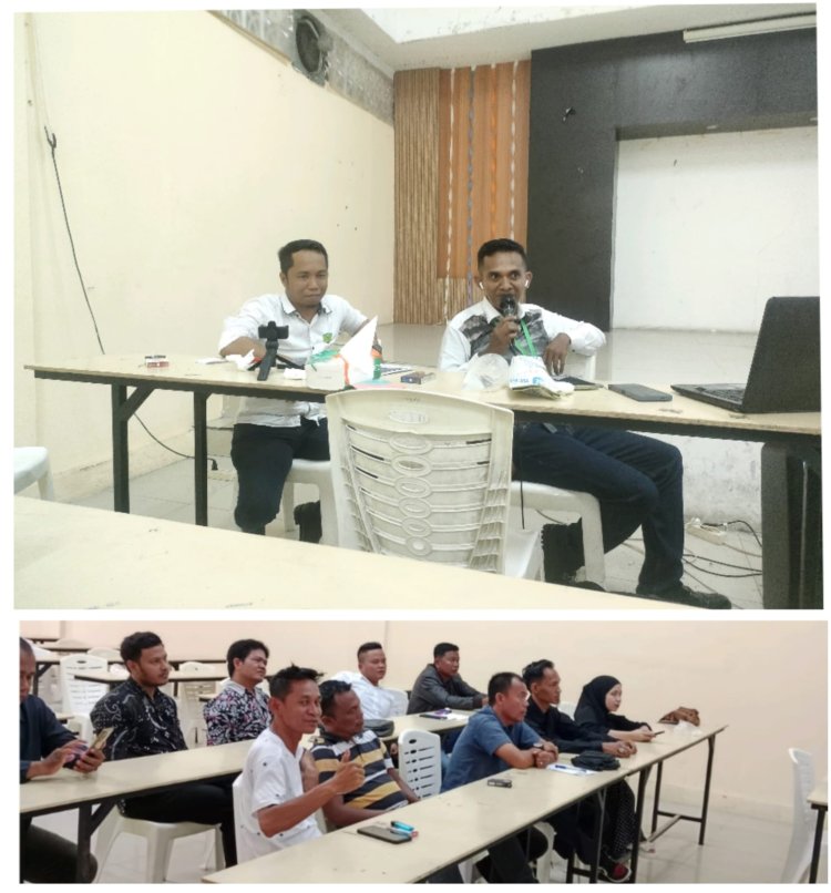 Ketum Aliansi Media Indonesia Ismail Sarlata Memberikan Edukasi Internal Terhadap Para Wartawan