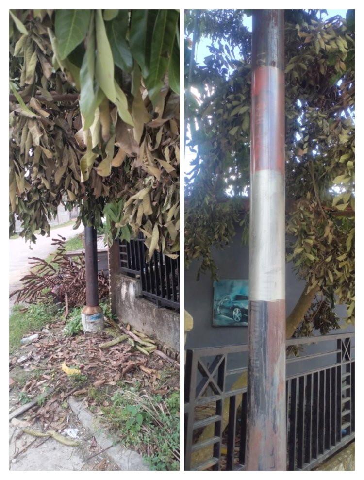 Warga Menduga Pemasangan Kabel Instalasi Telkom tidak Sesuai Dengan SOP Dan Asal Asalan