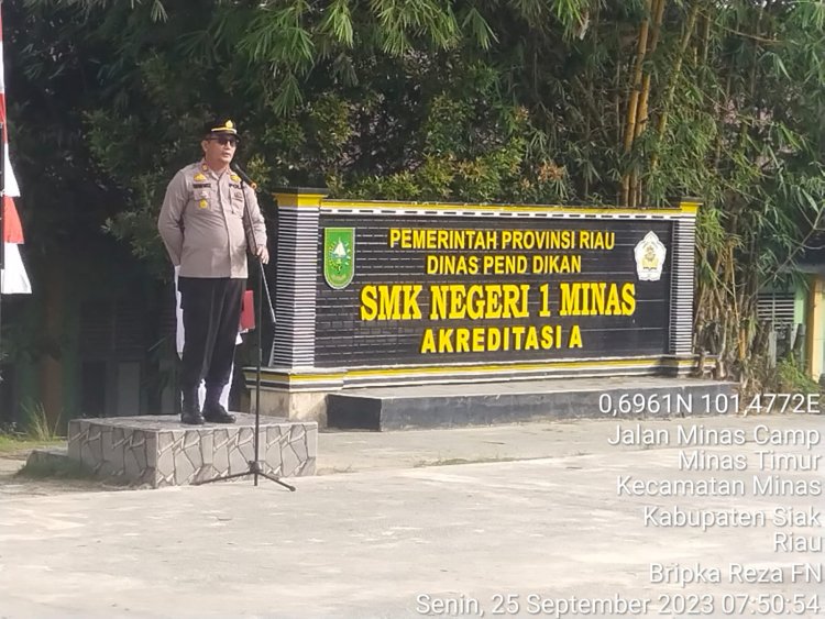Polsek Minas Beritakan Edukasi Melalui Polisi Goes To Scholl