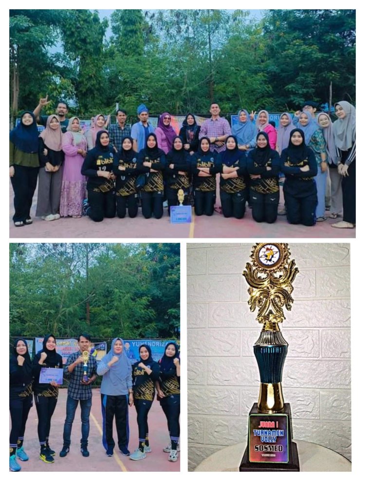 Team SOSMED Raih Juara 1 dalam Pertandingan Volly Putri SOSMED CUP 1 se-Kecamatan Tualang