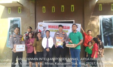 Minggu Kasih Kali Ini, Polsek Minas - Polres Siak Sambangi Jemaat Gereja GPDI Pelita Kampung Karo di Minas Timur 