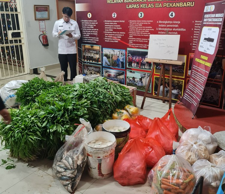 Lapas Pekanbaru Pastikan Makanan Warga Binaan Sesuai Standar Gizi