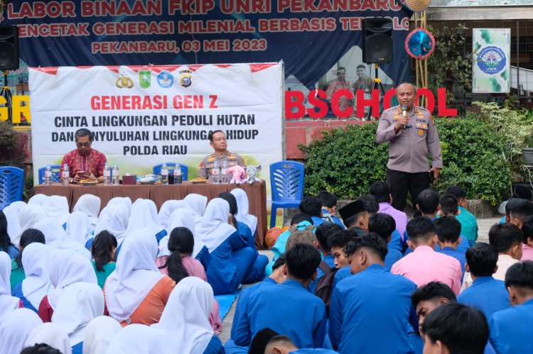 Polda Riau Gencarkan Program Green Policing di Sekolah, Tanamkan Peduli Lingkungan Pada Pelajar