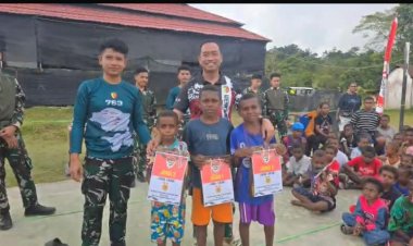 Satgas Pamtas Yonif 763/SBA Meriahkan HUT RI ke-80 di Pos Kumurkek