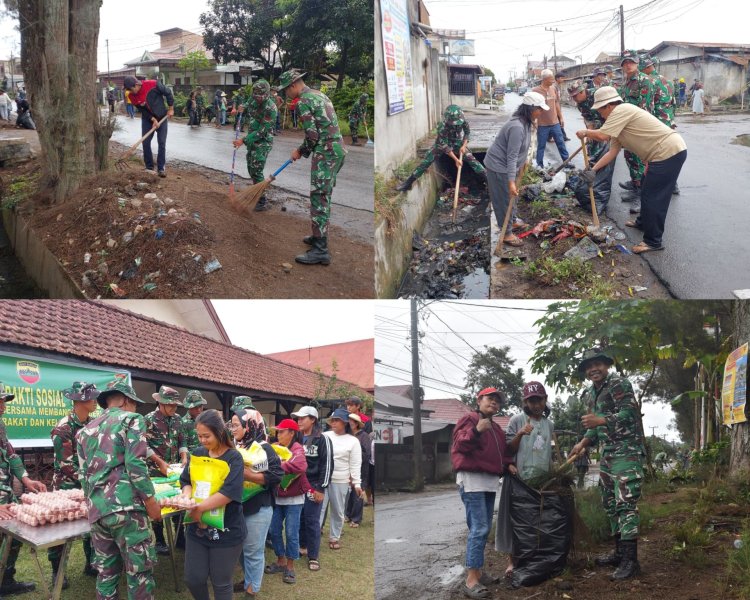 Yonif 125/Simbisa Gelar Karya Bakti dan Bhakti Sosial di Kelurahan Padang Mas
