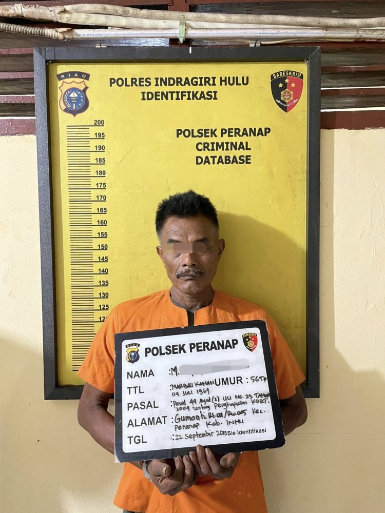 Polsek Peranap Bekuk Pelaku Pembakar Istri Saat Sembunyi di Kebun Sawit