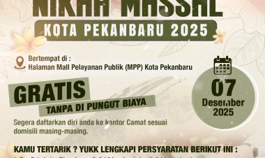 Nikah Massal Gratis Pekanbaru Diminati, 43 Pasangan Sudah Mendaftar