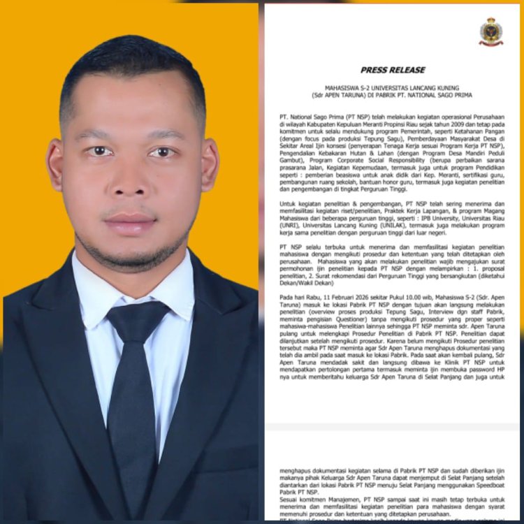 Dugaan Limbah dan Akses Penelitian, Mahasiswa S2 Unilak vs PT NSP Kepulauan Meranti
