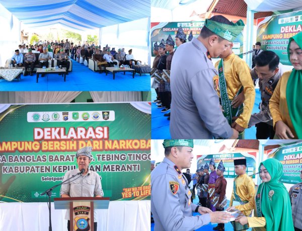 Wakapolda Riau Resmikan Kampung Anti Narkoba di Meranti