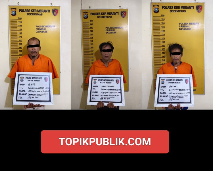 Polsek Merbau Bekuk 3 Pencuri Sarang Walet dalam Hitungan Jam