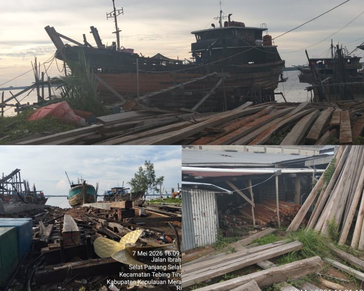 Galangan Kapal di Meranti Diduga Jadi Penadah Kayu Ilegal
