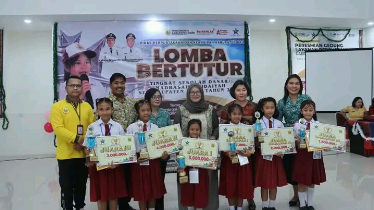 Ketua TP PKK Dairi, Menutup Lomba Bertutur Tingkat Sekolah Dasar/Madrasah Ibtidaiyah se-Kabupaten Dairi