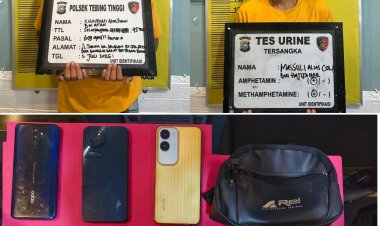 Polsek Tebing Tinggi Amankan 2 Pria Terduga Pengedar Shabu 2,74 Gram di Banglas Barat