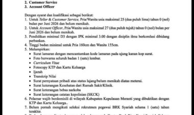Beredar Lowongan Kerja BRK Syariah Kepulauan Meranti Diduga Terapkan Syarat Rekrutmen Diskriminatif, Plt. kadis Tenaga Kerja Beri Tanggapan