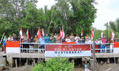 Jembatan Merah Putih Presisi Tahap II Di Resmikan Polres Meranti Bukti Nyata Bakti Polri Untuk Masyarakat.