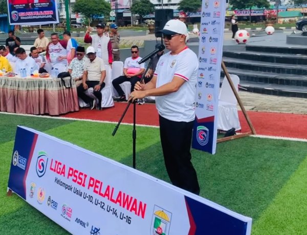Wabup Husni Tamrin Resmi Buka Liga PSSI Pelalawan KU U-10, U-12, U-14, dan U-16, Komitmen Cetak Generasi Persepak Bola Berprestasi