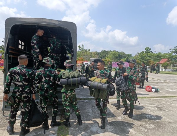 150 Personil Tim Satgas TMMD Ke 129 Kodim 0313/ KPR Laksanakan Serpras Menuju Pangkalan Terap