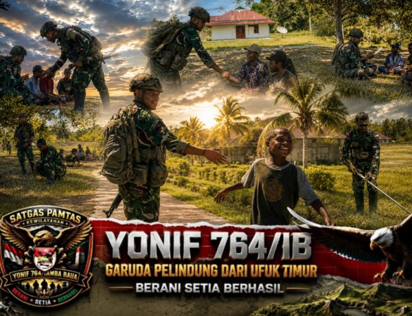 Pos Kokoda Gelar Binter Bersama Warga Kampung Taarof